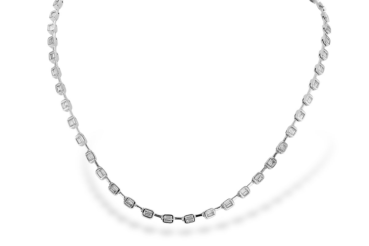 H328-50403: NECKLACE 2.05 TW BAGUETTES (17 INCHES)
