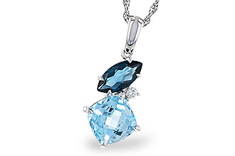 M329-40367: NECKLACE 2.37 TW BLUE TOPAZ 2.40 TGW
